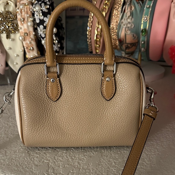 Coach Beige Leather Satchel - Picture 11 of 16